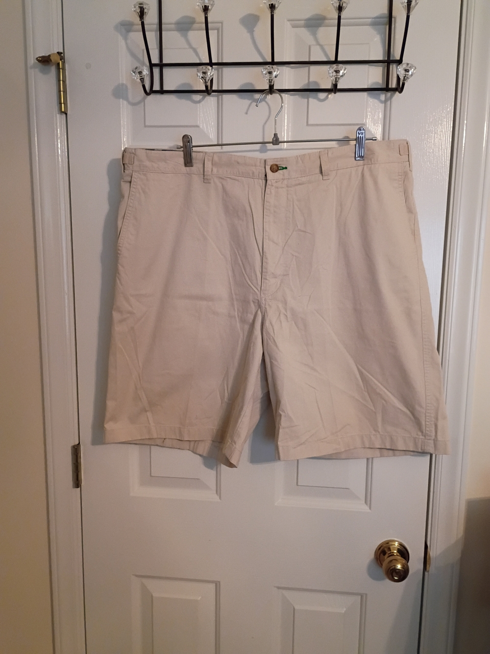 Tommy Hilfiger Khaki Flat-Front Cotton Shorts Size 40